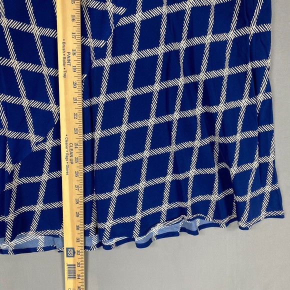 Ava & Viv Skirt Womens Plus 2x Blue Satin Midi A Line Elastic Waist Lightweight - Picture 7 of 11